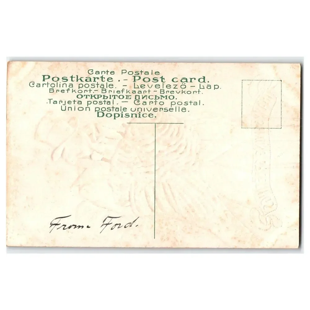 Vintage Uncle Sam Thanksgiving Greetings Turkey Embossed Postcard